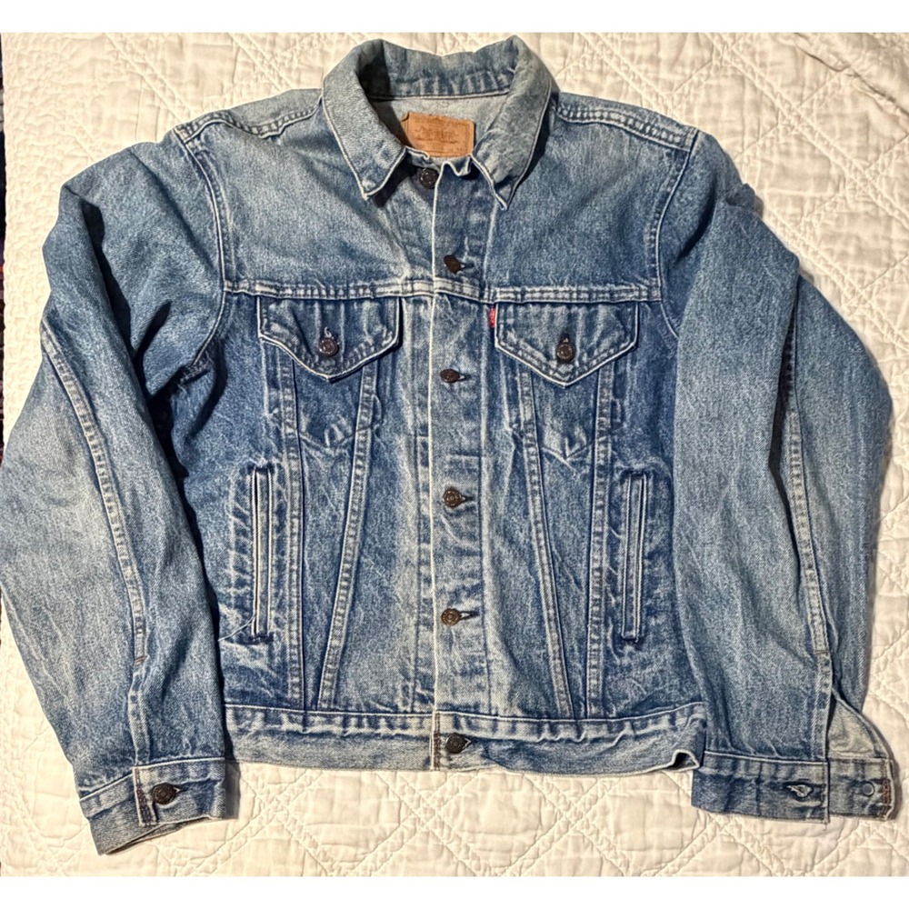 Levi's Denim Trucker Jacket Mens 44L Blue Vintage USA Made 71506 0216